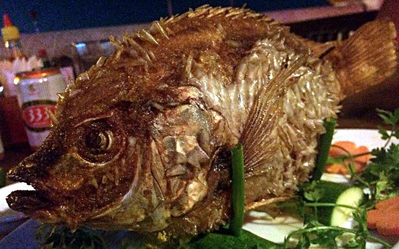 Fish - Mekong-Style ist ein optisch sehr cooles Gericht in Vietnam. (Foto: Ruti)