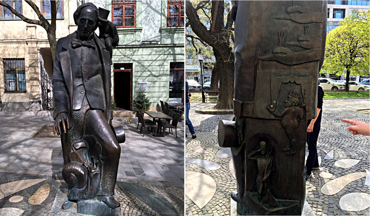 Für Hans Christian Andersen war Bratislava die schönsten Stadt Europas. Der Märchen-Autor sagte: "Bratislava selbst ist ein Märchen." Als Dank für die Liebe errichtete die Stadt eine Stute von Andersen, die mit Symbolen seiner Geschichten gespickt ist. (Foto: Ruti)