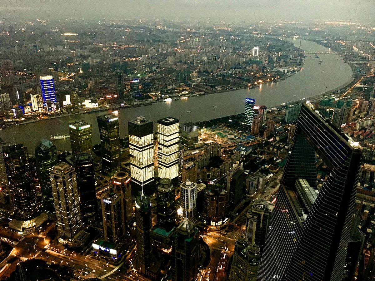 So sieht Shanghai vom Shanghai-Tower, dem zweithöchsten Gebäude der Welt aus. (Foto: Ruti)