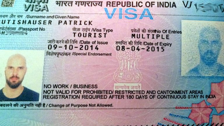 Das Visum für meine erste Indien-Reise (Foto: Ruti)