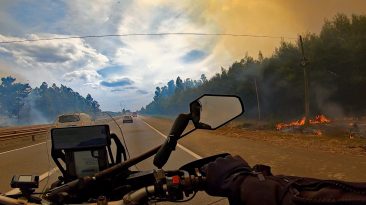 Auf der Rückreise nach Santiago komme ich durch einen Großbrand auf der Ruta 5. (Foto: Ruti)