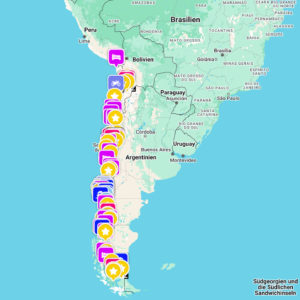 Chile Reisekarte für Navi (KMZ-Datei) - Offline nutzbar!