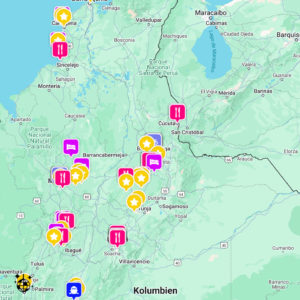 Kolumbien Reisekarte für Navi (KMZ-Datei) - Offline nutzbar!