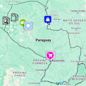 Paraguay Reisekarte für Navi (KMZ-Datei) - Offline nutzbar!