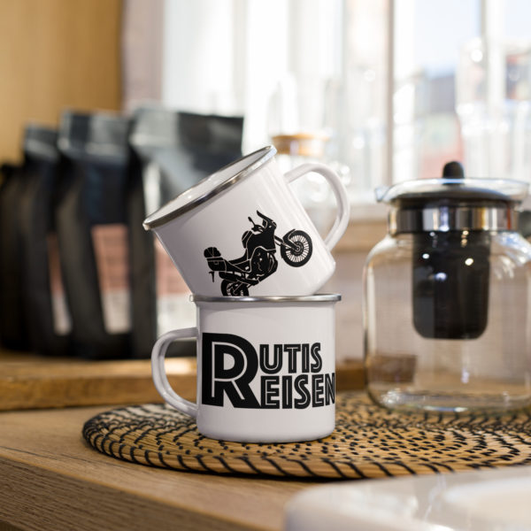 Emailletasse RutisReisen - Reisemotorrad