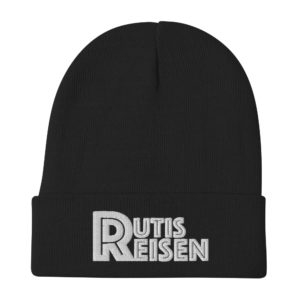 RutisReisen Beanie – weiß bestickt