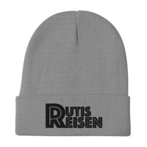RutisReisen Beanie – schwarz bestickt