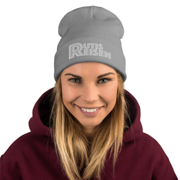 RutisReisen Beanie – weiß bestickt – Bild 3