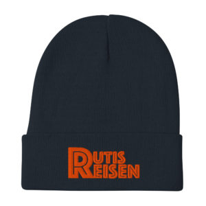 RutisReisen Beanie – orange bestickt